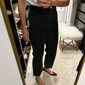 Madewell slim-wide leg crop black jeans